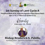 HOMILY| 1st Sunday of Lent Cycle A and Pontifical Work of St. Peter the Apostle (Opus Sancti Petri)